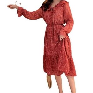 Robe Longue A Pois Mousseline