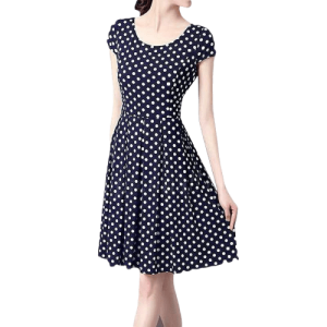 Robe À Pois Courte Rétro Femmes Vacances