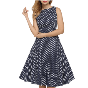 Robe À Pois Courte Genou Année 30