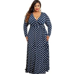 Robe Boheme A Pois Femme Grande Taille