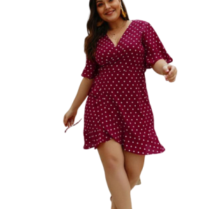 Robe De Plage XL À Pois Courte