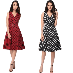 American Vintage Robe Bordeau À Pois Courte