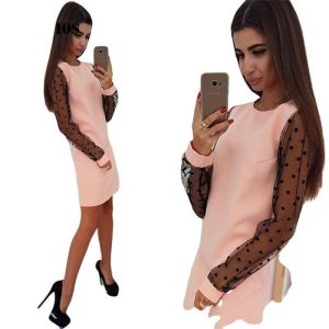 Robe Longue A Pois Manches