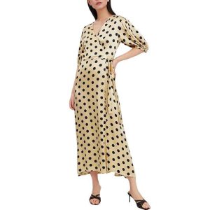 Robe A Pois Courte Tunique Longue Femme Manches