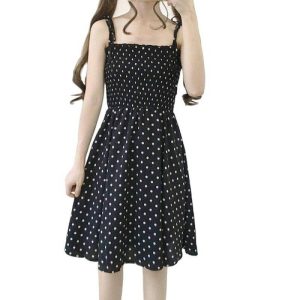 Robe Manche Longue A Pois A En Voile