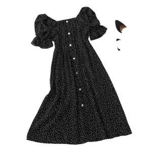 Robe A Pois Vintage Short Taille Haute