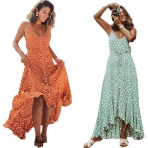 Robe D Ete A Pois Longue Style Hippie