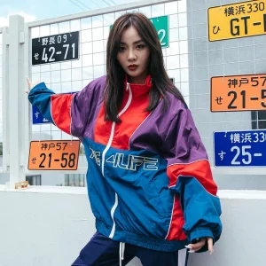 "4LIFE" Veste coupe vent Rouge streetwear - URB1™