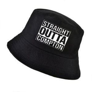 "STRAIGHT OUTTA COMPTON" Chapeau Bob Noir Imprimé - URB1™