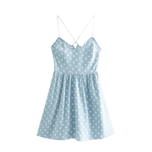 Robe Style Nuisette À Pois Courte Polka