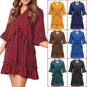 Robe A Pois Courte Grande Taille