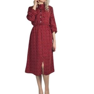 Robe Manche Longue A Pois Foulard En Mousseline De Soie Femme