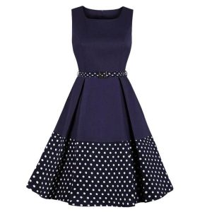 Robe A Pois Ceinture Pin Up Vintage