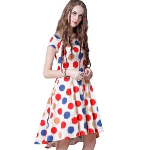 Robe Asymetrique A Pois Sirene