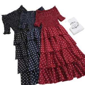 Robe A Pois Courte Rideaux Mousseline De Soie