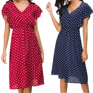 Robe À Pois Mi Longue