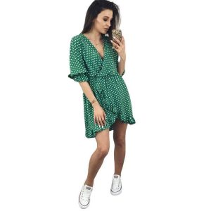 Robe A Pois Courte Femme Ronde