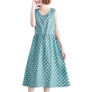 Robe D Ete A Pois Longue Lin