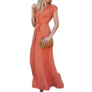 Robe Boheme A Pois Longue Femme