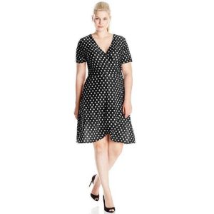Robe A Pois Courte Ceinture Taille Haute