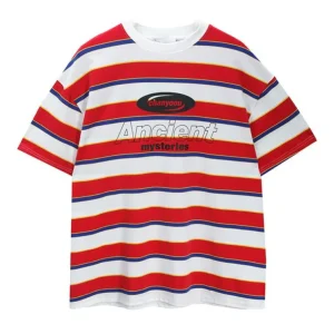 "ANCIENT" T-shirt à Rayures Rouge - URB1™