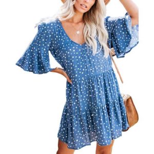 Robe A Pois Courte D Ete En Ligne
