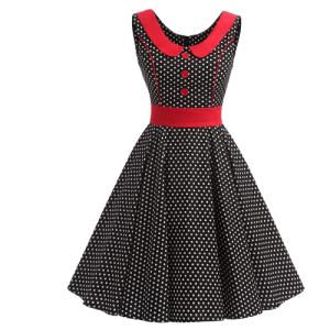 Robe À Pois Élégante Vintage Unique