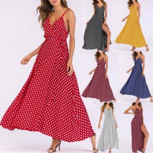 Robe Longue A Pois Hippie Mode