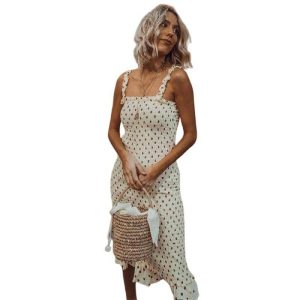 Robe Moulante A Pois Tunique