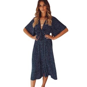 Robe Boheme A Pois De Marie