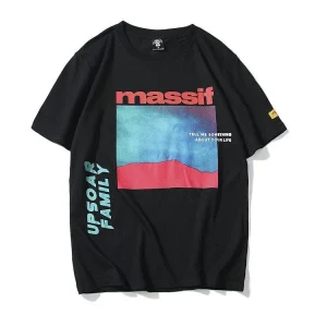 "MASSIF" T-shirt Noir Oversize streetwear - URB1™