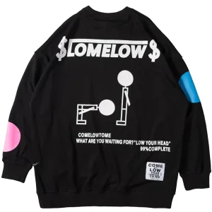 "SLOMELOW" Hoodie Crewneck Noir -  URB1™