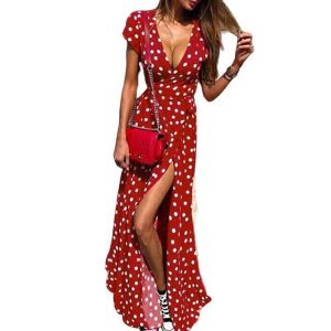Robe A Pois Courte Longue Streetwear