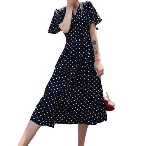 Robe A Pois Grande Taille Nuisette Longue En Soie