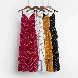 Robe Longue A Pois Dos