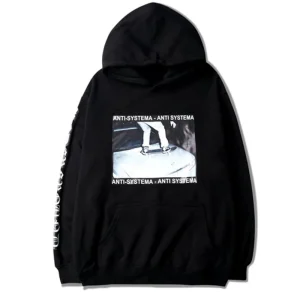 "ANTI-SYSTEMA" Sweatshirt hoodie à capuche Noir - URB1™