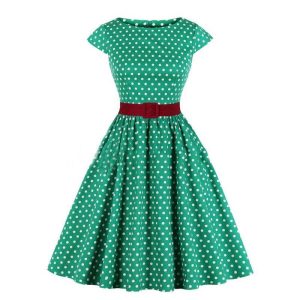 Robe A Pois Courte Rockabilly Grande Taille