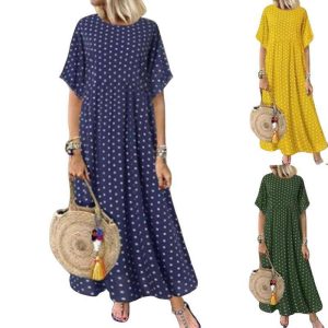 Robe Longue A Pois Simple