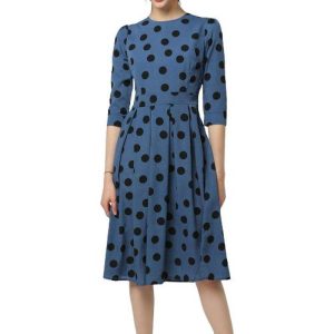 Robe A Pois Courte Portefeuilles Ete Femmes