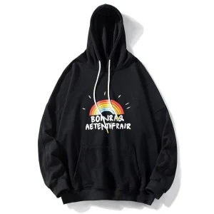 "BOINRAQ" SWEATSHIRT HOODIE À CAPUCHE NOIR - URB1™