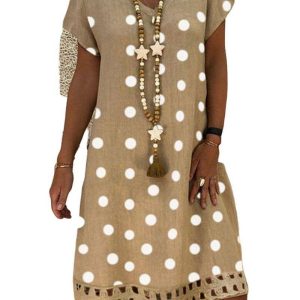 Robe A Pois Courte Sarouel Grande Taille Femme Mode