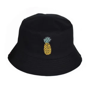 "PINEAPPLE" Chapeau Bob Noir Imprimé - URB1™