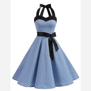 Robe Bustier A Pois Vintage