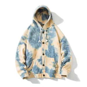 "TIE AND DYE" Sweatshirt Hoodie à capuche Bleu - URB1™