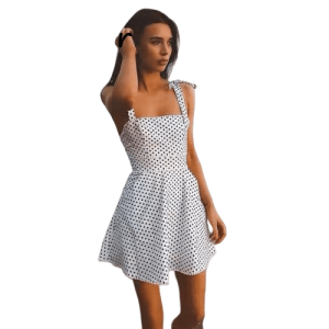 Robe À Pois Élégante Plage Unique