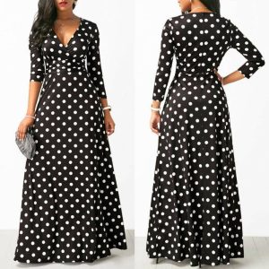 Robe Longue A Pois Bal