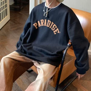 "PARADISE" Sweat-shirt Hoodie Vintage Imprimé Noir - URB1™