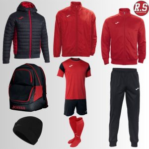 Pack Joma Club Phoenix – Équipement Football Complet 9 Pièces (Survêtement, Maillot, Short, Chaussettes, Coupe-Vent, Sac à dos, Doudoune, Bonnet)