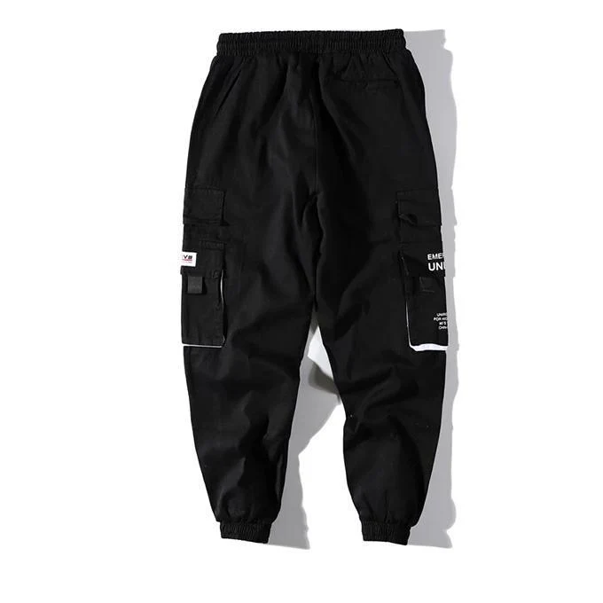 "UNIROY" Pantalon Cargo Streetwear Noir - URB1™ – Image 2