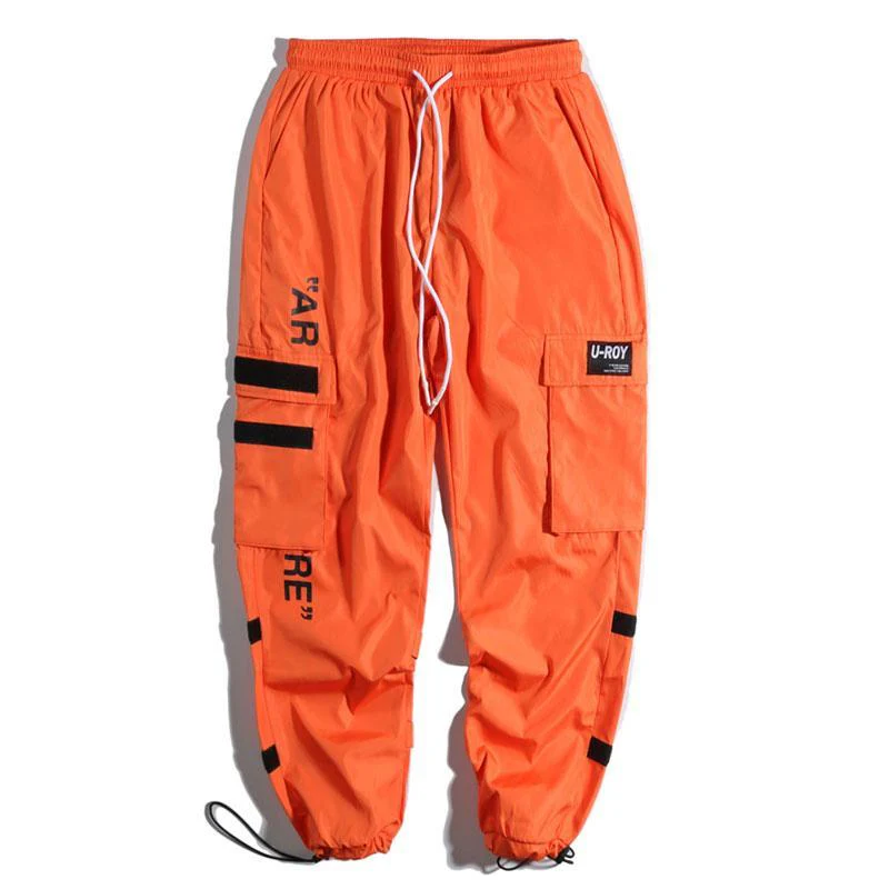 "AR RE" Pantalon Cargo Orange Streetwear - URB1™ – Image 3